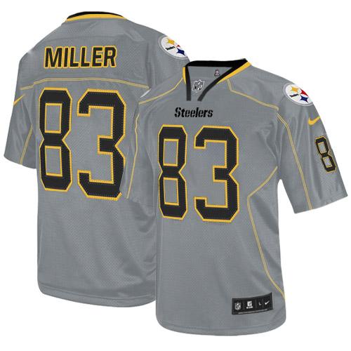 Nike Steelers #83 Heath Miller Lights Out Grey Men's Stitched NFL Elite Jersey